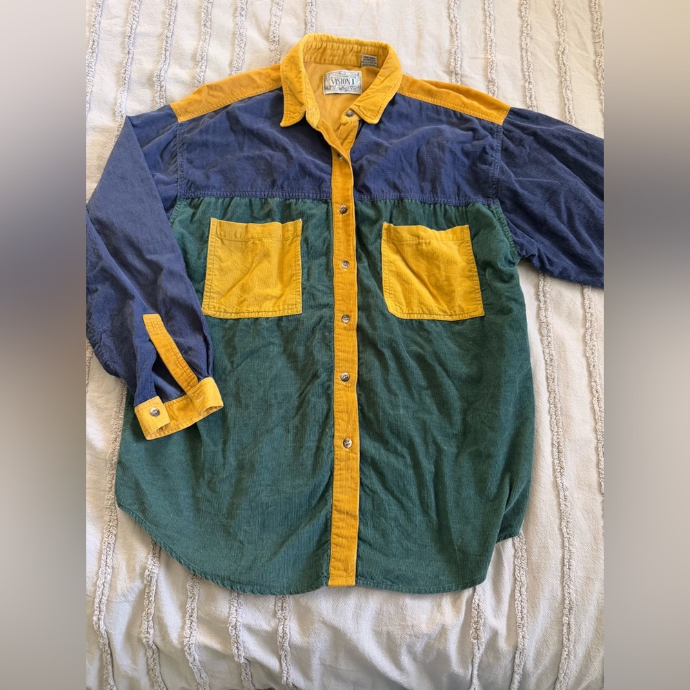 Men’s 90s Vintage Vision1 100% Cotton TwoToned Button Down
